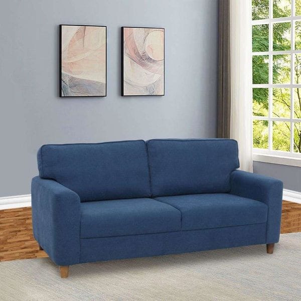 Buy Duroflex  Utopia 3 Seater Fabric Sofa in Blue Colour (35 x 78 x 36 Inches) on EMI