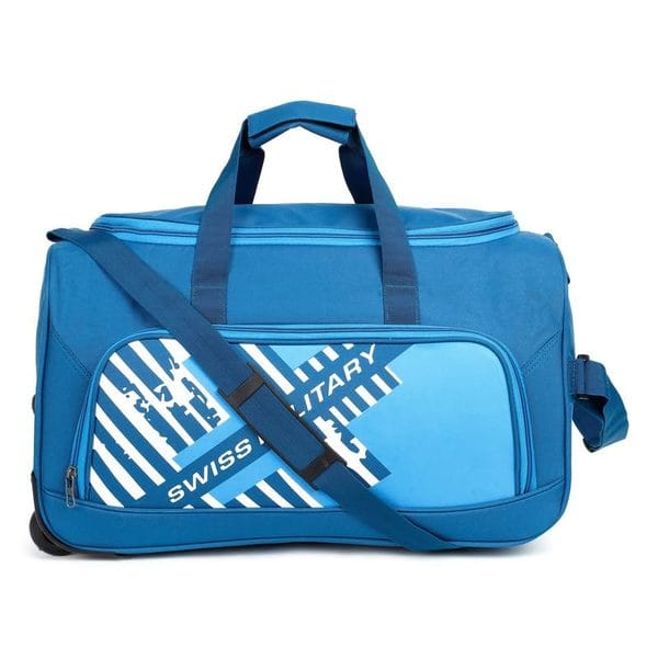 Buy Swiss Military SprintLite Teal Duffle Wheeler Bag, 61L Versatile Travel Bag, Durable Tear-Resistant Polyester, Smooth Wheels & Base Stand, Spacious with Quick-Access Zipper Pocket, Travel-Friendly on EMI