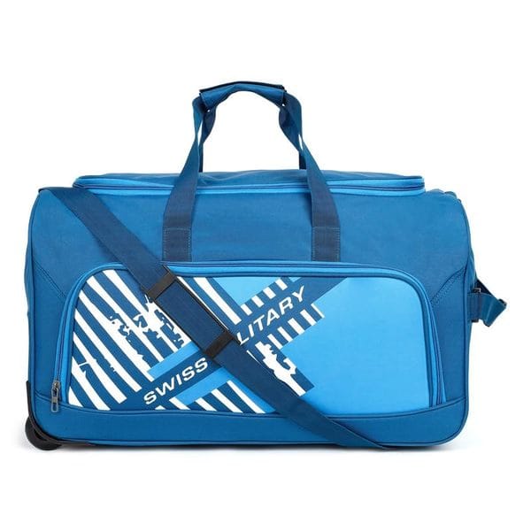 Buy Swiss Military SprintLite Teal Duffle Wheeler Bag, 73L Versatile Travel Bag, Durable Tear-Resistant Polyester, Smooth Wheels & Base Stand, Spacious with Quick-Access Zipper Pocket, Travel-Friendly on EMI