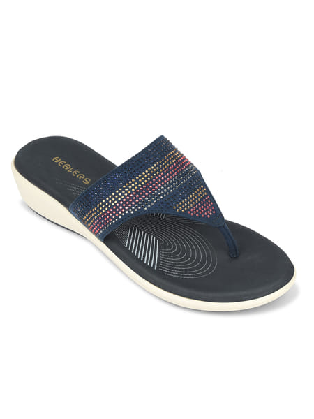 Buy Liberty Healers JFL-69 Navy Blue Casual Sandal Flat for Women on EMI