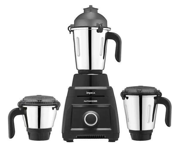 Buy IMPEX Panther 900W Mixer Grinder with 3 Jars | Durable ABS Body, Stainless Steel Blades, 7-Year Motor Warranty (Black) on EMI