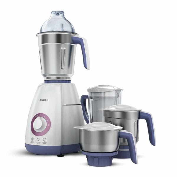 Philips Viva Collection HL7701/00 750W Mixer Grinder with 4 Jars – Elegant Lavender and White, Powerful Grinding for Daily Kitchen Use