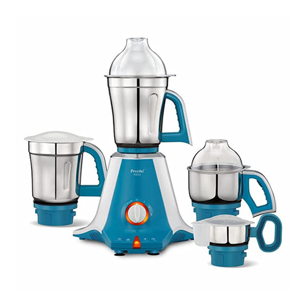Buy Preethi Aries MG-216 750W Mixer Grinder | 4 Stainless Steel Jars, Vega W5 Motor, 3D Cooling, Ideal for Daily Grinding & Blending on EMI