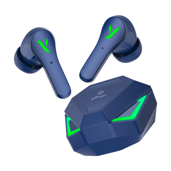 Buy pTron Bassbuds Rogue W/ 40ms Low-Latency Gaming, Clear Calls, 50Hrs Playtime, V5.3 Bluetooth in Ear Headphones, Snug-Fit, RGB Lights, Touch Control, Voice Assist, IPX5 (Blue) on EMI