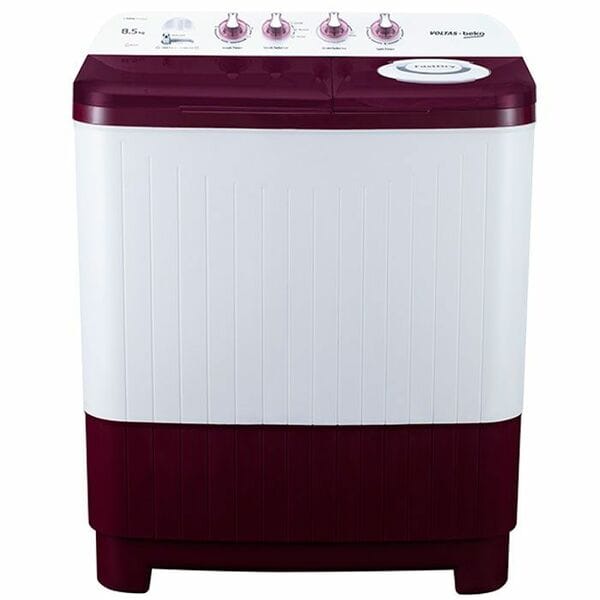 Buy Voltas Beko 8.5 Kg 5 Star Semi-Automatic Washing Machine (WTT85DBRT, Burgundy) – 1300 RPM Spin, Double Cassette Filter, Soft-Closed Lid, IPX4 Control Panel, Rust-Proof Body on EMI