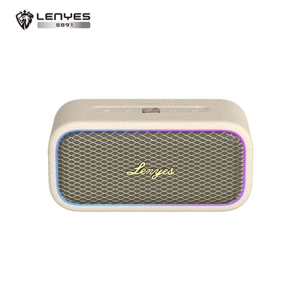 Buy Lenyes S891 40W V5.3 Bluetooth Speaker with Bass Radiator with 2600mAh Battery, Wireless OTG, TWS, Power Bank Function, RGB Lights, AUX/TF/USB Input, IP66 Water Resistant, Wireless Portable Speaker with Deep Bass & 6H Playtime (White) on EMI