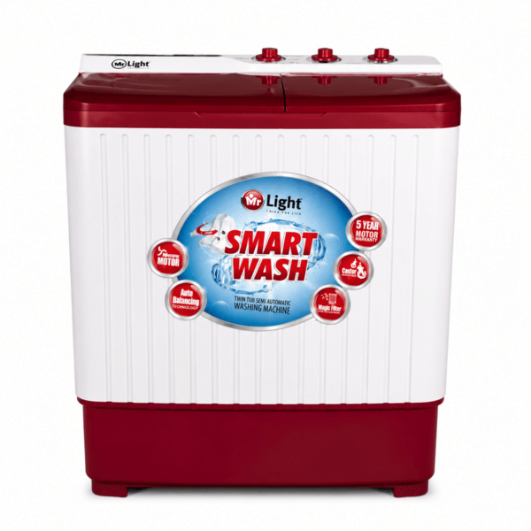 Buy MR LIGHT 7.5 Kg Semi Automatic Washing Machine MR2106 | Dual Tub Design, Rust Proof Body, Powerful Motor, Low Power Consumption on EMI