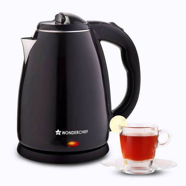 Buy Wonderchef Essenza 1.8L Cool-Touch Electric Kettle | 1350W Fast Boil Stainless Steel Body with Double-Wall Safety, Auto Shut-Off & Boil Dry Protection – Black & Silver on EMI