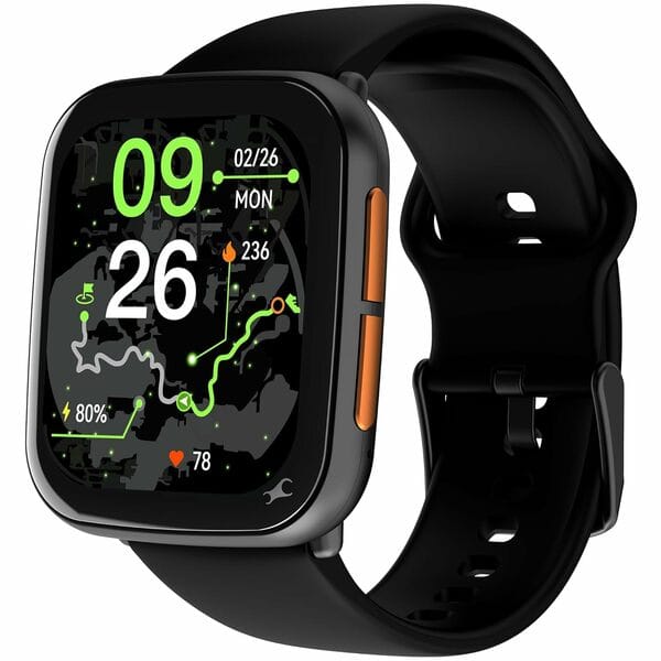 Buy Fastrack Navstar Smartwatch 1.85" inch AMOLED Display,GPS,AI Chat,AI Watchface,Offline Voice Commands,Functional Crown,24/7 Health Suite,BT Calling,HRM,IP68, Multiple Menu Styles,Games - Onyx Black on EMI