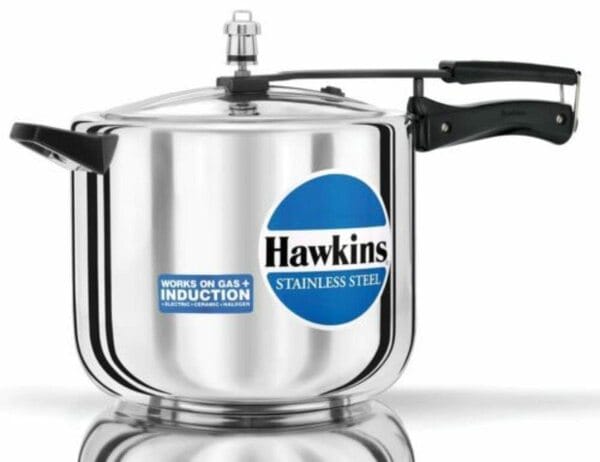 Buy Hawkins 10 Litre Stainless Steel Pressure Cooker HSS10 (D40) – Induction & Gas Compatible Inner Lid Cooker, Durable & Energy Efficient for Large Families – Silver on EMI
