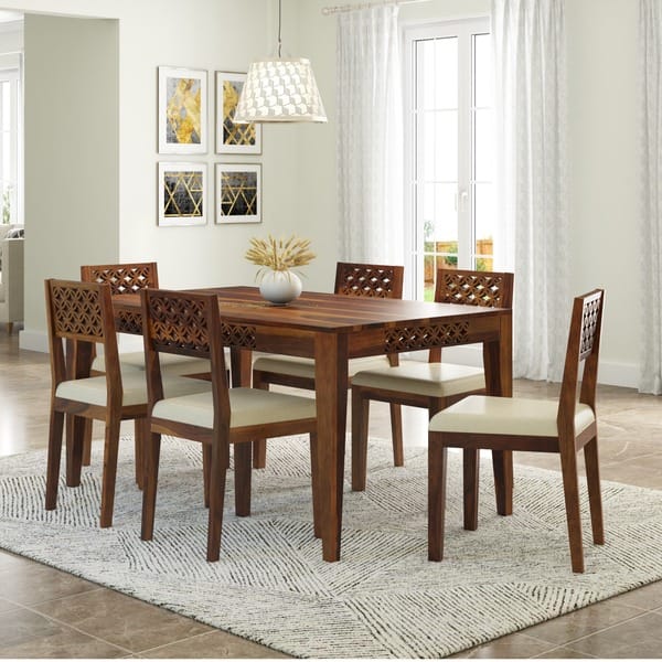 Buy Sheesham Wood 6 Seater Dining Set on EMI