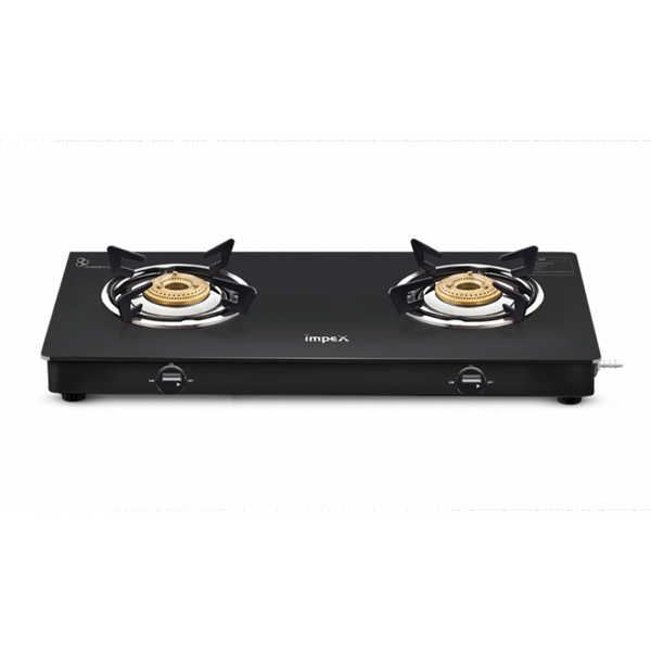 Buy Impex Specta Neo 2 Burner Gas Stove | Toughened Glass Top, High-Efficiency Brass Burners, Sleek Design, Anti-Skid Legs & 2-Year Warranty on EMI