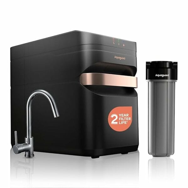 Buy Eureka Forbes W P Aquaguard Aspire Designo UTC UV + UF 2X – Compact Under-Sink Purifier for Safe and Pure Drinking Water on EMI