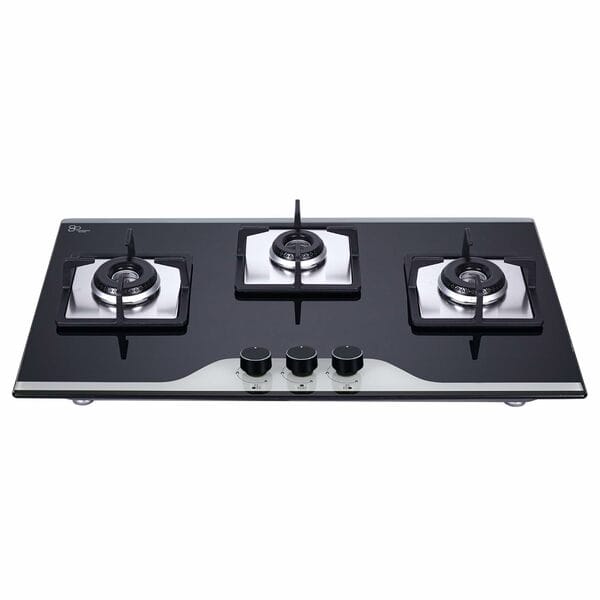 Buy Elica FLEXI HCT 375 DX LOTUS BK DUAL TONE 75cm 3 Burner Built-in Hob | Auto Ignition | SABAF Burners | Dual Tone 8mm Toughened Glass | Cast Iron Pan Support | 5-Year Glass & Valve Warranty | Black on EMI