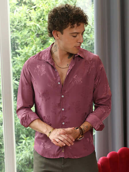 Buy Campus Sutra Men's Casual Shirts (Pink) on EMI