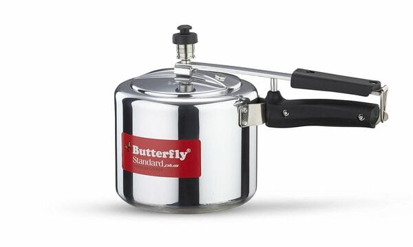 Buy Butterfly Standard Plus 3 Litre Aluminium Pressure Cooker | Induction Base | Outer Lid | ISI Certified | Durable Daily Cooking Cooker | Made in India on EMI