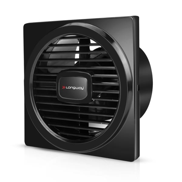 Buy Longway Gusto 6 Inch 150 mm Energy Efficient Exhaust Fan | High Speed Powerful Motor | Noiseless Operation & Easy to Clean | Suitable for Bathroom, Kitchen, Office (Black) on EMI