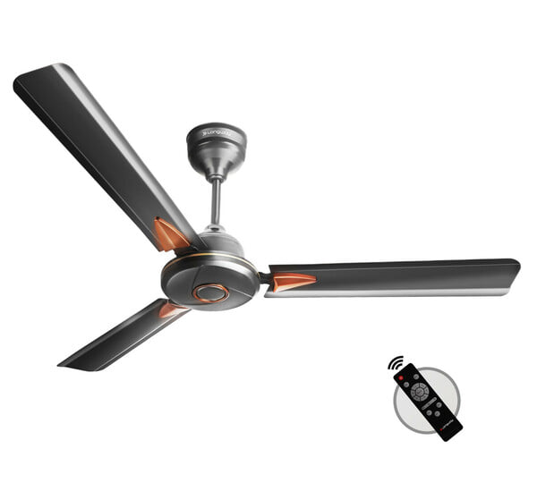 Buy Longway Aero 1200 mm BLDC Ceiling Fan with Remote Control | BEE 5 Star Rated Energy Efficient | Ultra High Speed 3 Blade Anti-Dust Decorative Ceiling Fan (Smoked Brown, Pack of 1) on EMI