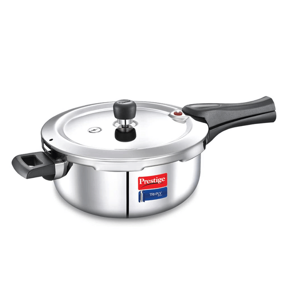 Buy Prestige Svachh Triply Pressure Cooker 3.5 Litre | 22 cm Inner Lid | Tri-Ply Stainless Steel | Spillage Control | Induction & Gas Compatible | Model 20704 on EMI