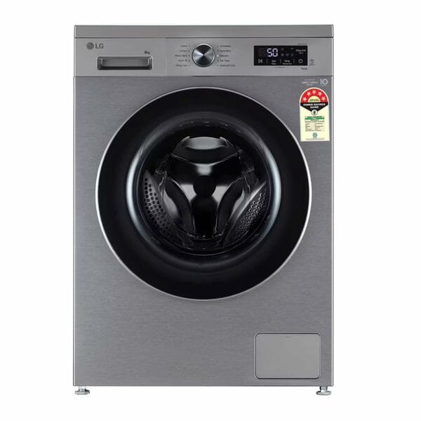 Buy LG 8.0KG Fully Automatic Front Load Washing Machine | 6 Motion Direct Drive, Inverter Technology, Smart Diagnosis, Silver | FHB1208Z4P on EMI