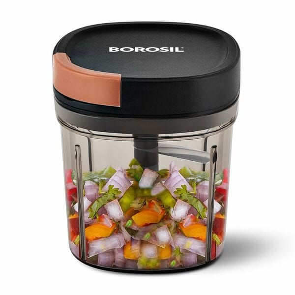 Buy Borosil EazyPull Chopper 900ml | 6 Stainless Steel Blades | Manual Food Chopper for Veggies, Fruits & Dry Fruits on EMI