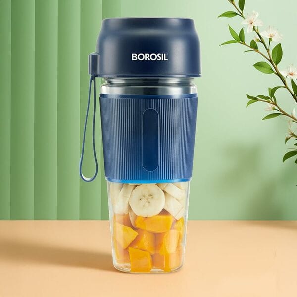 Buy Borosil NutriGrip Blender Blue | Powerful Personal Blender for Smoothies, Juices & Shakes | Compact & Easy to Use on EMI