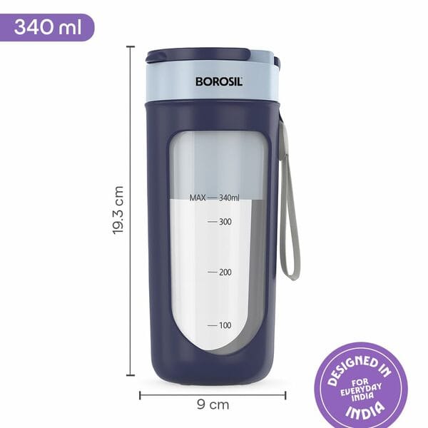 Buy Borosil NutriSip Portable Blender Blue | Compact Personal Blender for Smoothies, Juices & Shakes | Turbo 6-Blade Action | Lightweight & Cordless on EMI