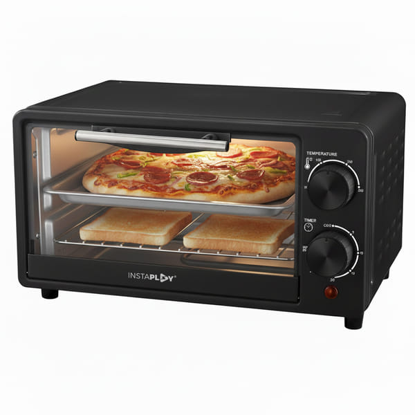 Buy Instaplay Royal OTG 12 Ltr Oven Toaster Griller with Heating Modes,Temperature Timer Control for Baking Pizza, Cake, Grilling Chicken & Toasting Bread (1000 W, Black) on EMI