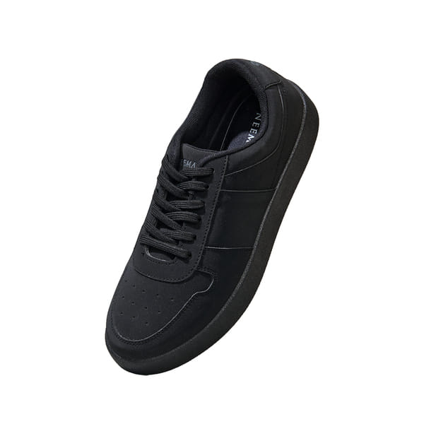 Buy Neeman's Men’s Mono Court Sneakers | Lightweight Synthetic Casual Shoes with Cushioned EVA Sole | Flexible Walking & Everyday Comfort Sneakers | ALL BLACK on EMI