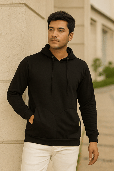Buy Rigo Men Black Fleece Oversized Sweatshirt on EMI