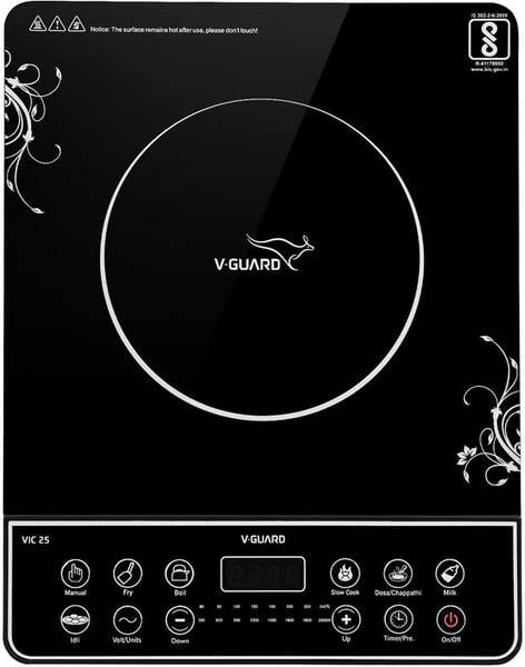 Buy V-Guard Induction Cooker VIC 25 V2 | 2000W Efficient Portable Cooktop with 8 Preset Functions on EMI