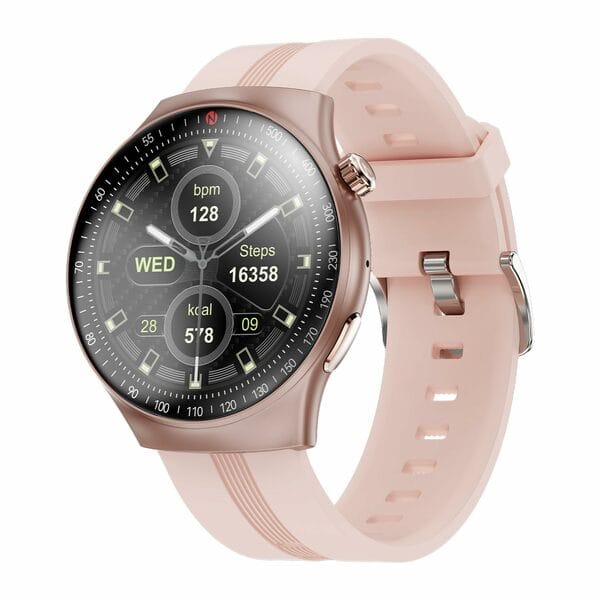 Buy Itel Alpha Style 36.3mm (1.43") AMOLED Display, Round Dial, 700 Nits Brightness, 12 Days Battery Life, Bluetooth Calling Along with Multisport Modes Smart Watch, IP68 Waterproof (Rose Gold) on EMI