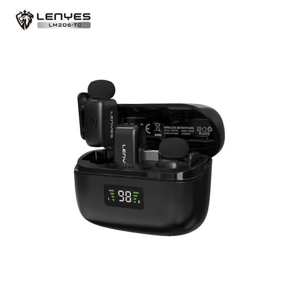 Buy Lenyes LM206 (TYPE C) Wireless Microphone with Noise Cancelling Compatibale with Android/Type-C iPhone15/16, Laptop for YouTube Speaking Podcast Facebook Vlogging Video Recording on EMI