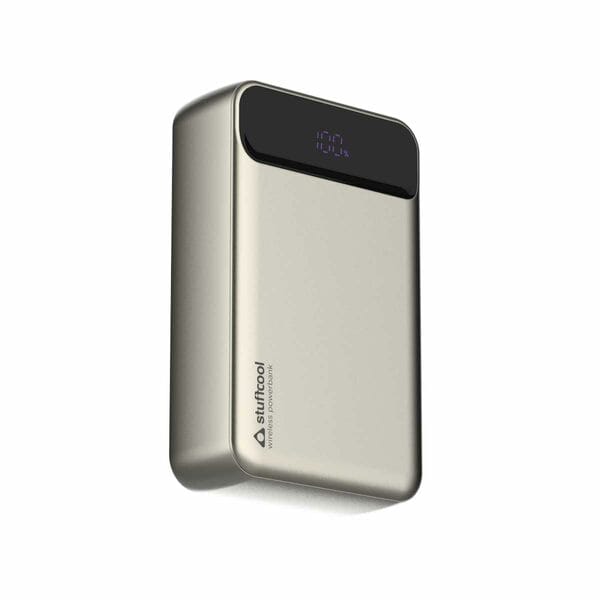 Buy Stuffcool Click 20000mAh Magnetic Wireless Powerbank Natural Titanium Finish Perfect for iPhone 16,15,14,13,12 with Led Display and 20W Fast Wired Charging - Charges iPhone 50% in 30 mins (Silver) on EMI