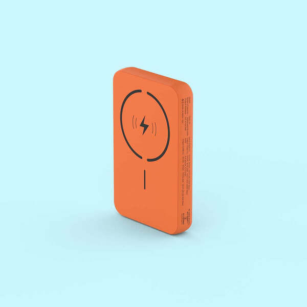 Buy Stuffcool Click 10000mAh Slim Magnetic Wireless Powerbank Natural Titanium Finish Perfect for iPhone 16,15,14,13,12 with Led Display and 20W Fast Wired Charging - Charges iPhone 50% in 30 mins (Orange) on EMI