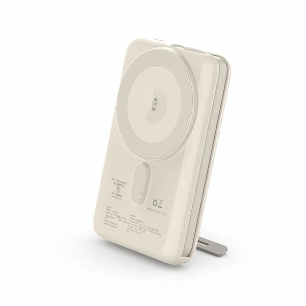 Buy Stuffcool Click Trio 10000mAh Magnetic Wireless Powerbank with Apple Watch Charging Module and Aluminium Stand, 15W Wireless & 20W PD Fast Charging with Built-in Type-C Cable (White) on EMI