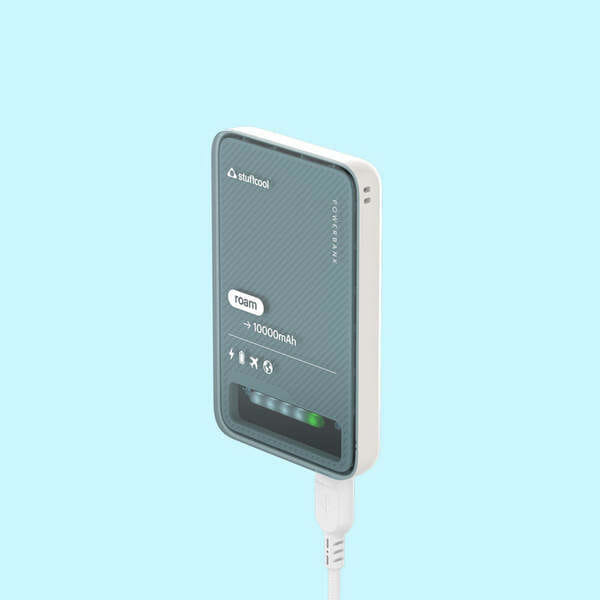 Buy Stuffcool Roam 10000mAh Compact Powerbank with 20W Type C Output Charges iPhone 50% in 30 mins and 22.5 Fast Charging, Type A Port - Cool Transparent with Glossy Finish (Transparent White) on EMI