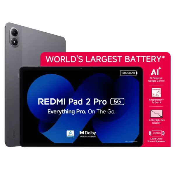 Buy Redmi Pad 2 Pro 5G Graphite Grey 8 GB + 128 GB on EMI