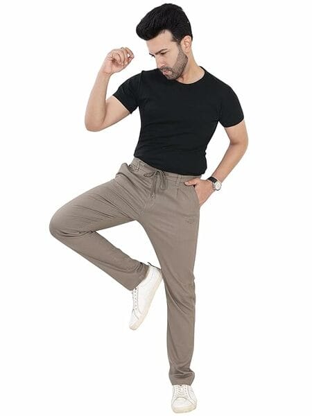 Buy Shree Ashtavinayak Men's Casual Cotton Jogger Pants, Drawstring Waist, Side Pockets, Regular Fit, Everyday Wear (Brown) on EMI