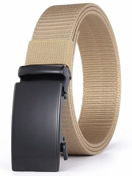 Buy Shree Ashtavinayak Nylon Fabric Belt for Men | Formal/Casual | Can be fits on upto 40 inches Waist size (Gold) on EMI