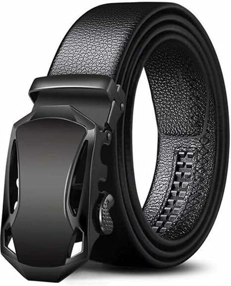 Buy Shree Ashtavinayak Men's Vegan Leather Belt for Men, Formal/Casual, Autolock, Black | Fit on up to 40 Inches Waist size (Black) on EMI