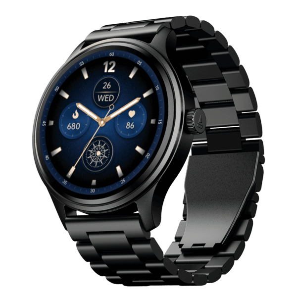 Buy boAt Lunar Discovery Neo | Smartwatch with 1.39" HD Display, 2.5D Animated Watch Faces & Advanced BT Calling (Steel Black) on EMI