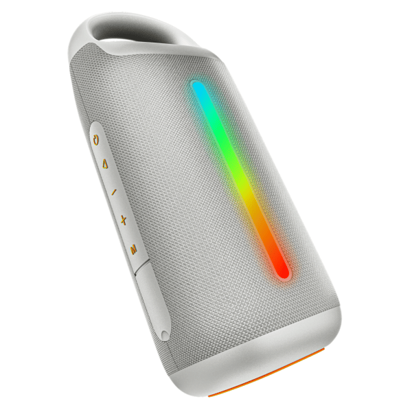 boAt Stone Arc Pro | Portable Bluetooth Speaker with 25W Sound, 12H Playback & RGB LEDs (Groovy Grey)