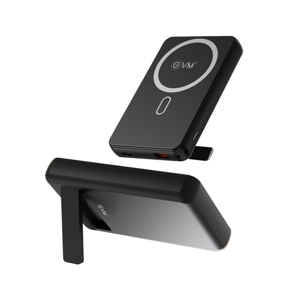 Buy EVM P0301 ENMAG ACE 10000mAh 15W Magnetic Wireless Fast Charging Nano Power Bank Premium Finish, 22.5 Wired Output Compatible with iPhone 12 & Above,Type C Smartphones,Tablets(Black) - 2 Years Warranty on EMI