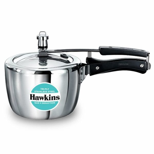 Buy Hawkins 2.5 Litre Triply Stainless Steel Pressure Cooker (HSST25) | Inner Lid | Induction & Gas Compatible | Silver on EMI