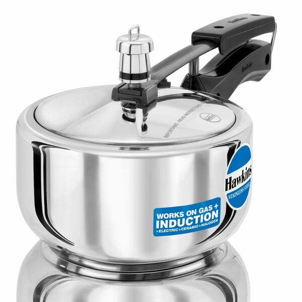 Buy Hawkins 2 Litre Stainless Steel Pressure Cooker (HSS20) | Inner Lid | Induction & Gas Compatible | Silver on EMI