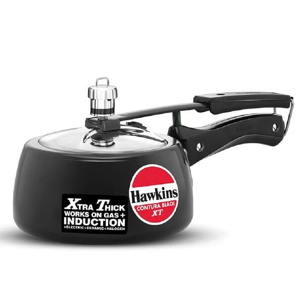 Buy Hawkins Contura Black XT 1.5 Litre Pressure Cooker (CXT15) | Extra Thick Handi Cooker | Induction & Gas Compatible | Hard Anodised Black on EMI
