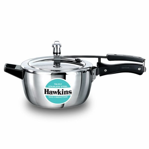 Buy Hawkins 3.5 Litre Triply Stainless Steel Pressure Cooker (HSST35) | Inner Lid | Induction & Gas Compatible | Silver on EMI
