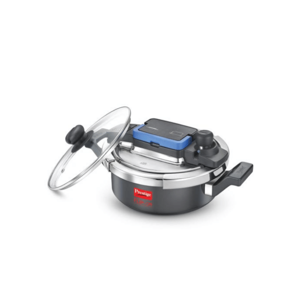Buy Prestige Svachh Flip-On Mini Hard Anodised Pressure Cooker with Glass Lid | Spillage Control |Induction Compatible | Black on EMI