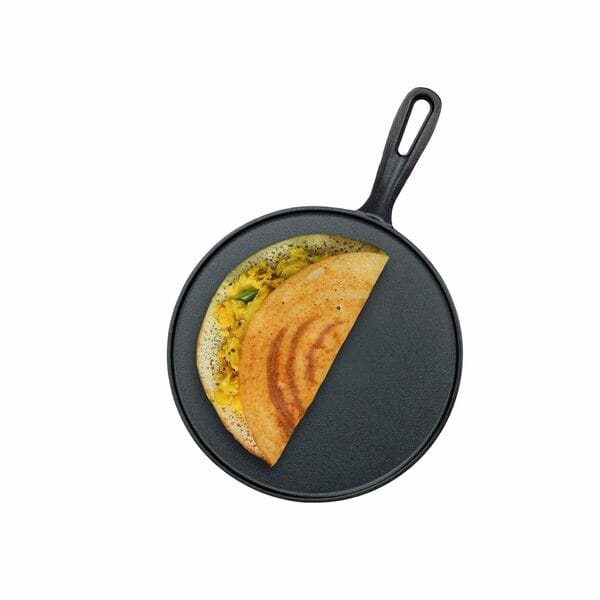 Buy Greenchef Pre-Seasoned Cast Iron Zesto Doasa Tawa 28 cm | Pre-Seasoned with 100% Vegetable Oil | Naturally Nonstick | High Pressure Casting | High Strength on EMI